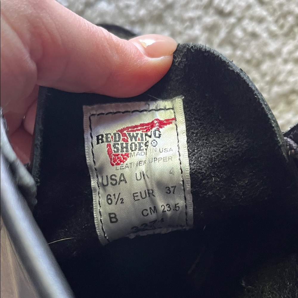 Red Wing Shoes Black Lace Up Boots - Picture 2 of 6